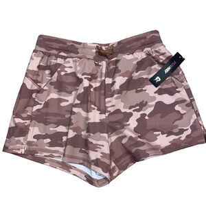 Girls Runway Pink Camo Moisture Wicking Athletic Shorts Size L NWT
